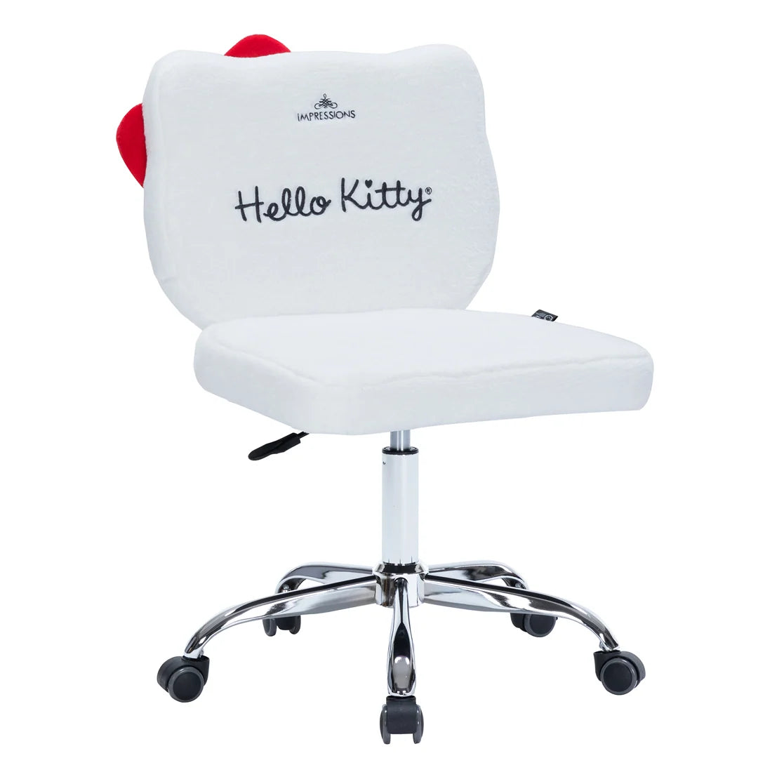 Swivel Vanity Chair in Soft Teddy Fabric