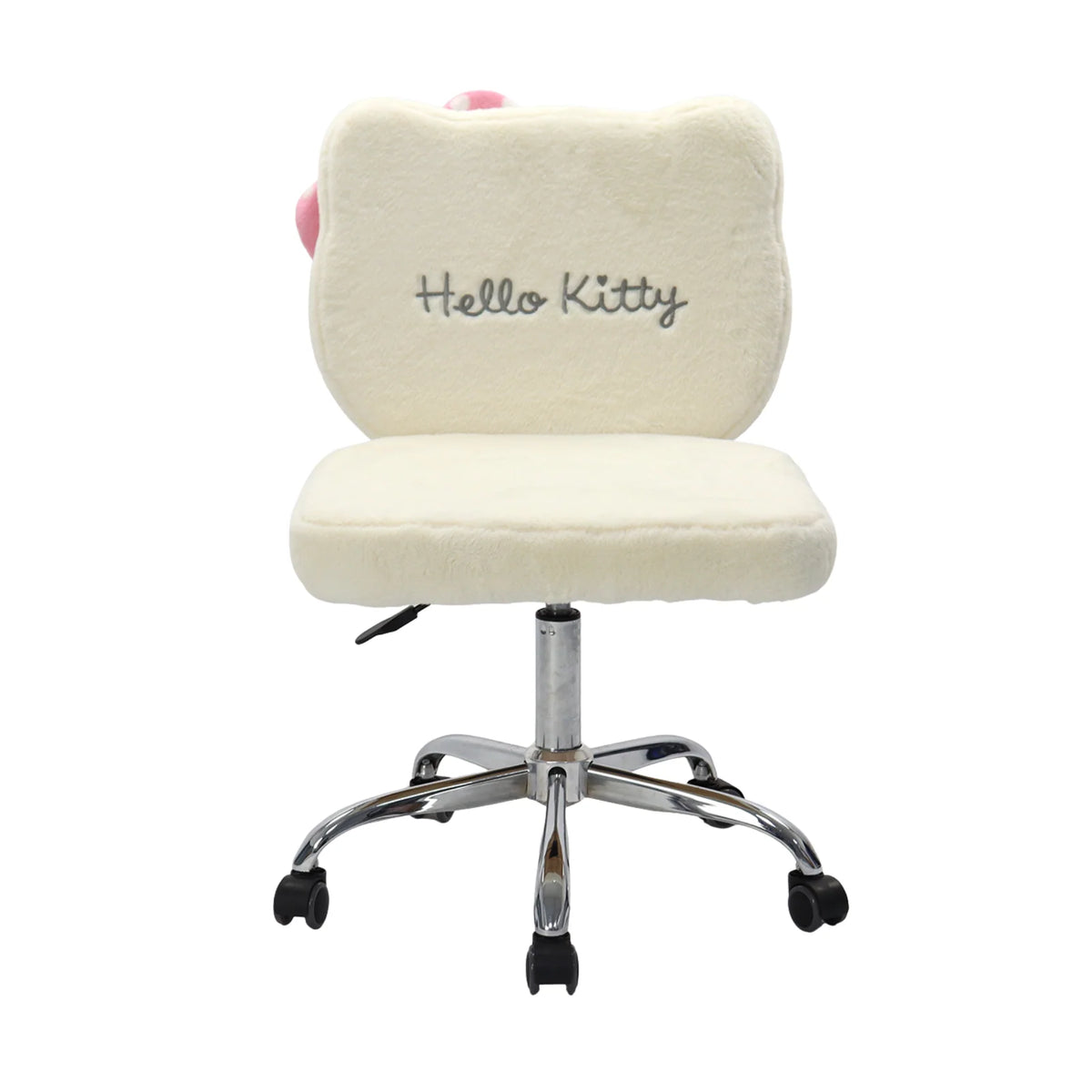 Swivel Vanity Chair in Soft Teddy Fabric