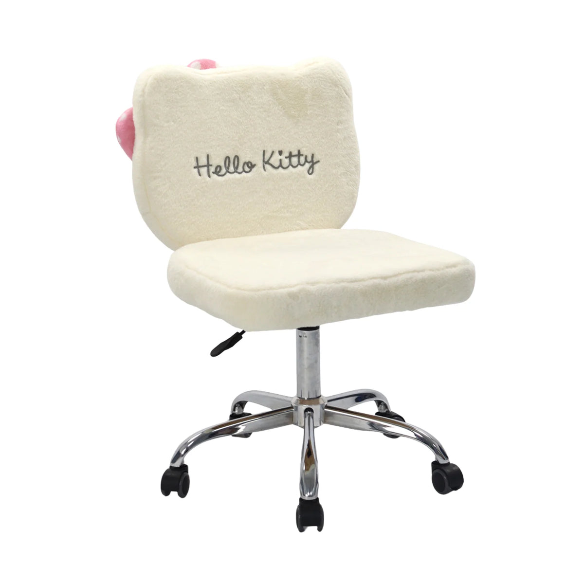 Swivel Vanity Chair in Soft Teddy Fabric