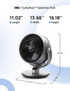 Table Fan for Flexible Air Circulation, 11-Inch Design with 120° + 90° Oscillation and 9 Speeds