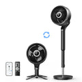 Tabletop and Pedestal Fan with 150° Horizontal and 100° Vertical Oscillation for Multidirectional Airflow — Black