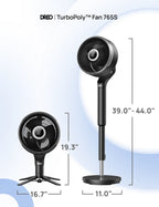 Tabletop and Pedestal Fan with 150° Horizontal and 100° Vertical Oscillation for Multidirectional Airflow