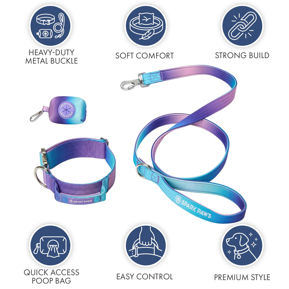 Tactical Dog Collar Set in 90s Retro Style