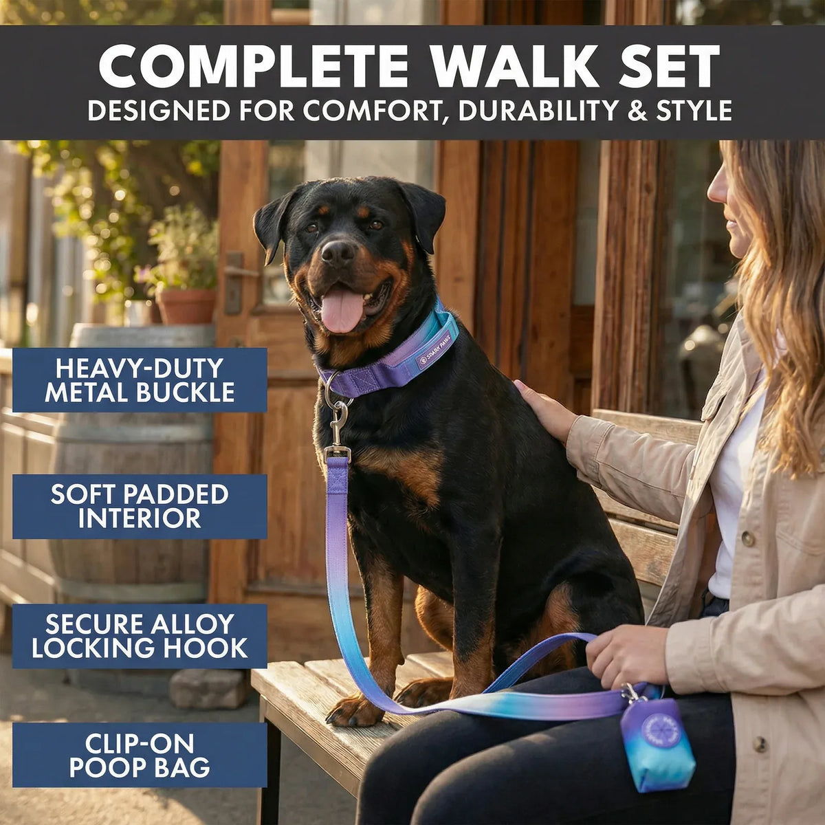 Tactical Dog Collar Set in 90s Retro Style