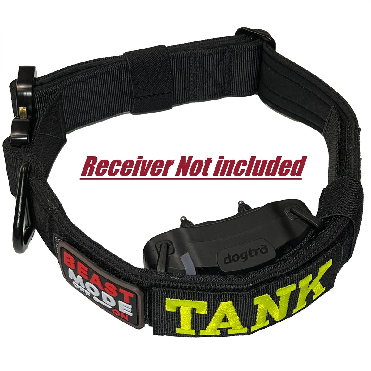 Tactical Dog Training Collar for E-Collar Receivers with Quick Release Buckle, Handle and Multiple Widths