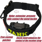 Tactical Dog Training Collar for E-Collar Receivers with Quick Release Buckle, Handle and Multiple Widths