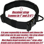 Tactical Dog Training Collar for E-Collar Receivers with Quick Release Buckle, Handle and Multiple Widths