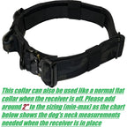 Tactical Dog Training Collar for E-Collar Receivers with Quick Release Buckle, Handle and Multiple Widths