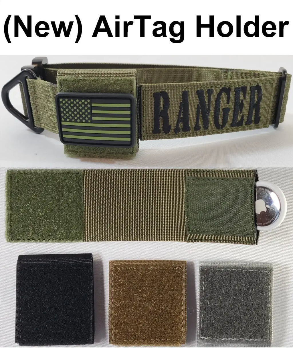 Tactical Dog Training Collar for E-Collar Receivers with Quick Release Buckle, Handle and Multiple Widths