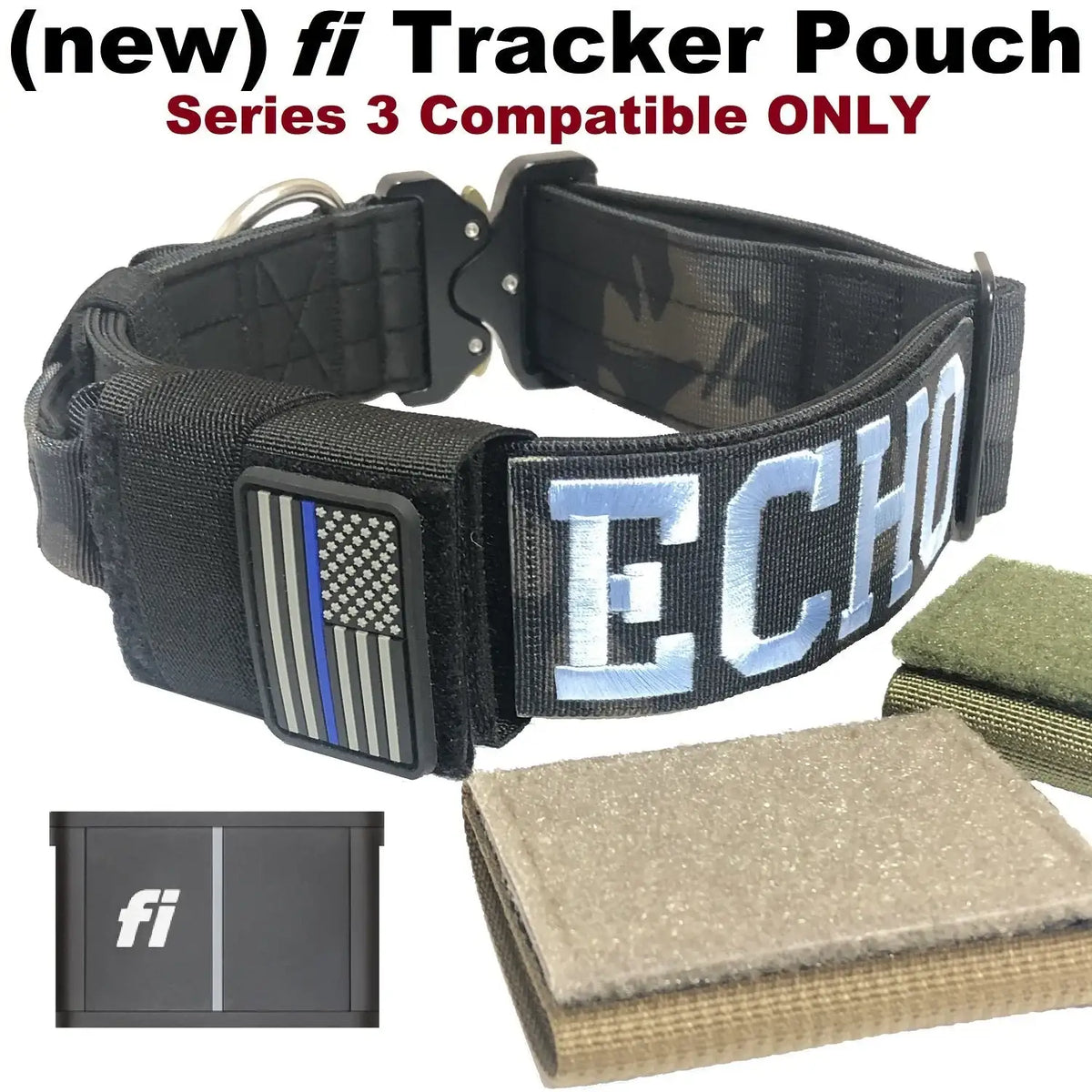 Tactical Dog Training Collar for E-Collar Receivers with Quick Release Buckle, Handle and Multiple Widths