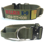 Tactical Dog Training Collar for E-Collar Receivers with Quick Release Buckle, Handle and Multiple Widths