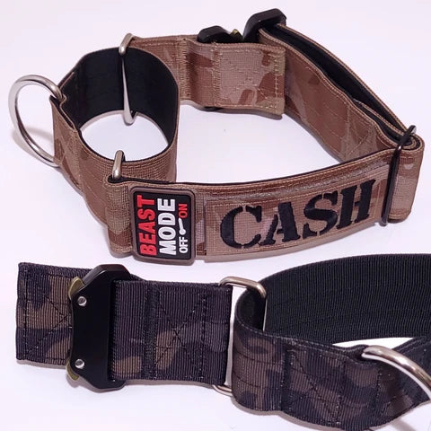 Tactical Dog Training Collar for E-Collar Receivers with Quick Release Buckle, Handle and Multiple Widths