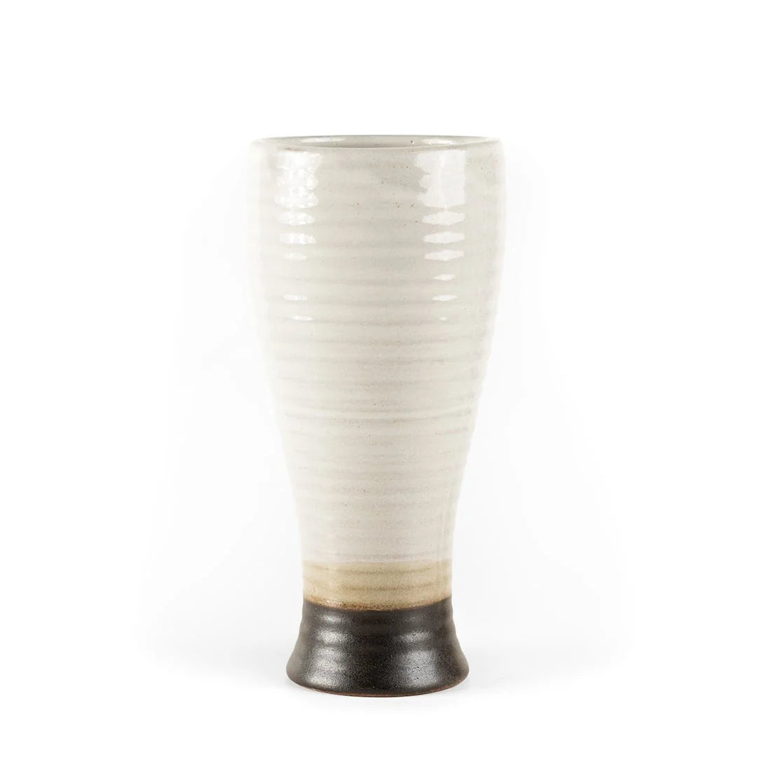 Tall Ceramic Tea Mug, 16 oz Ridged Design with Microwaveable and Dishwasher-Safe Convenience