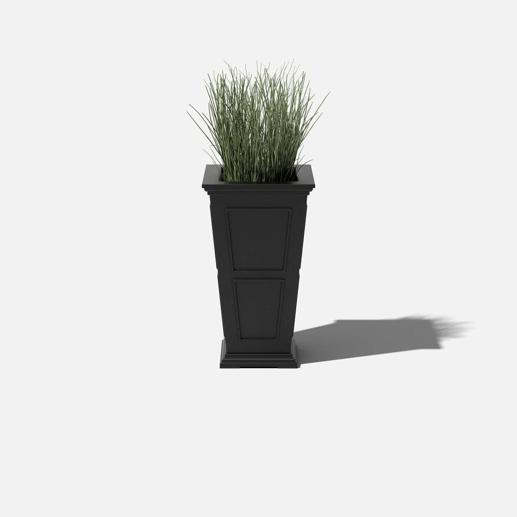 Tall Planter in Victorian-Inspired Style, Twenty-Six Size, Available in Black, Gray, or White, One or Two Pack
