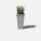 Tall Planter in Victorian-Inspired Style, Twenty-Six Size, Available in Black, Gray, or White, One or Two Pack