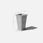 Tall Planter in Victorian-Inspired Style, Twenty-Six Size, Available in Black, Gray, or White, One or Two Pack