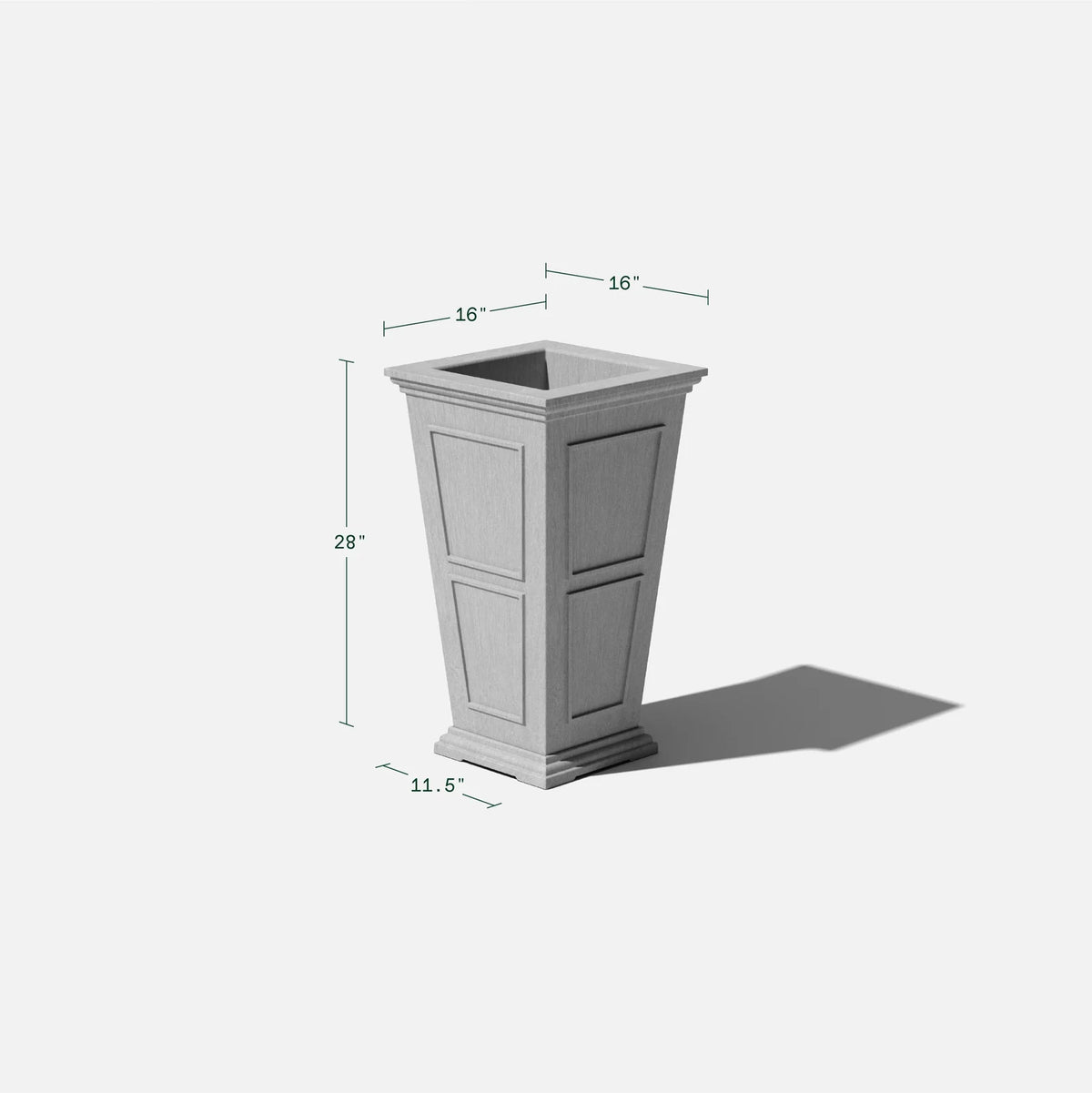 Tall Planter in Victorian-Inspired Style, Twenty-Six Size, Available in Black, Gray, or White, One or Two Pack