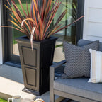 Tall Planter in Victorian-Inspired Style, Twenty-Six Size, Available in Black, Gray, or White, One or Two Pack