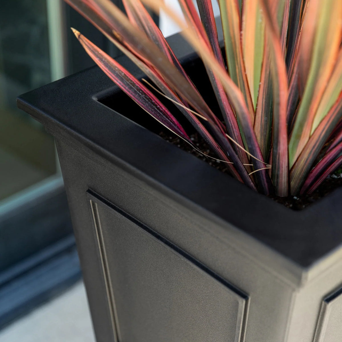 Tall Planter in Victorian-Inspired Style, Twenty-Six Size, Available in Black, Gray, or White, One or Two Pack