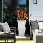 Tall Planter in Victorian-Inspired Style, Twenty-Six Size, Available in Black, Gray, or White, One or Two Pack