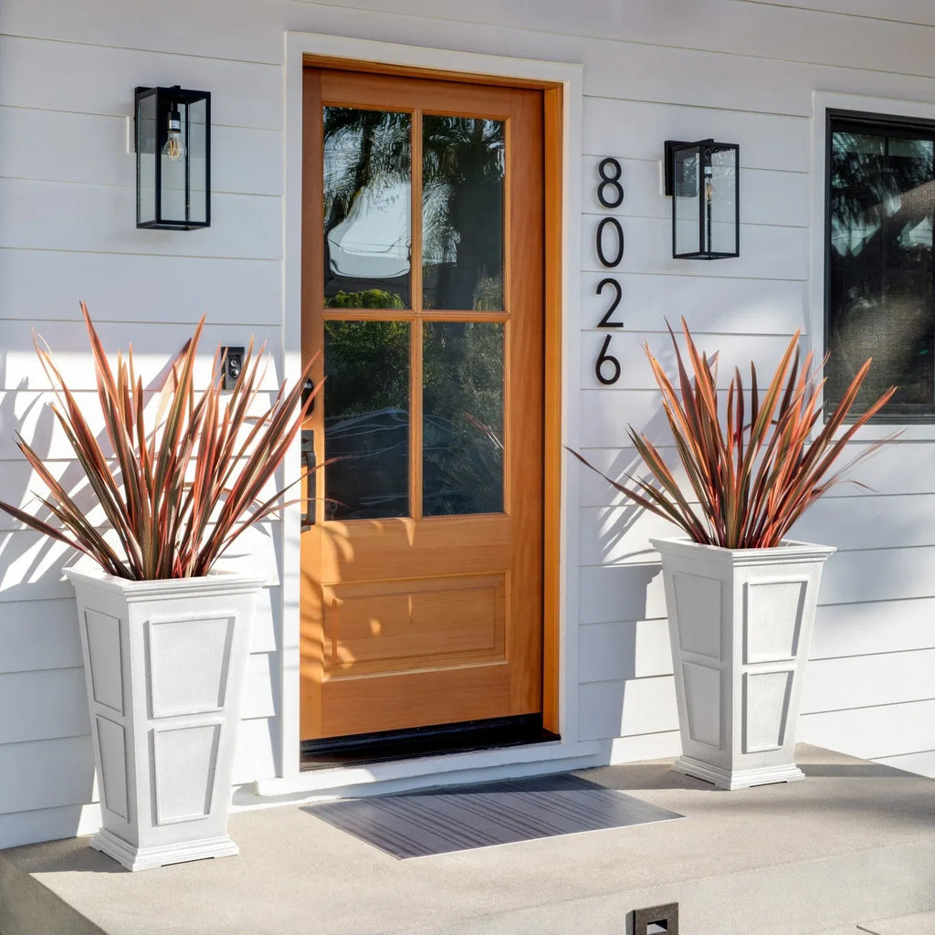 Tall Planter in Victorian-Inspired Style, Twenty-Six Size, Available in Black, Gray, or White, One or Two Pack