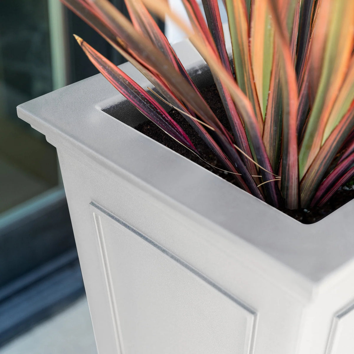 Tall Planter in Victorian-Inspired Style, Twenty-Six Size, Available in Black, Gray, or White, One or Two Pack