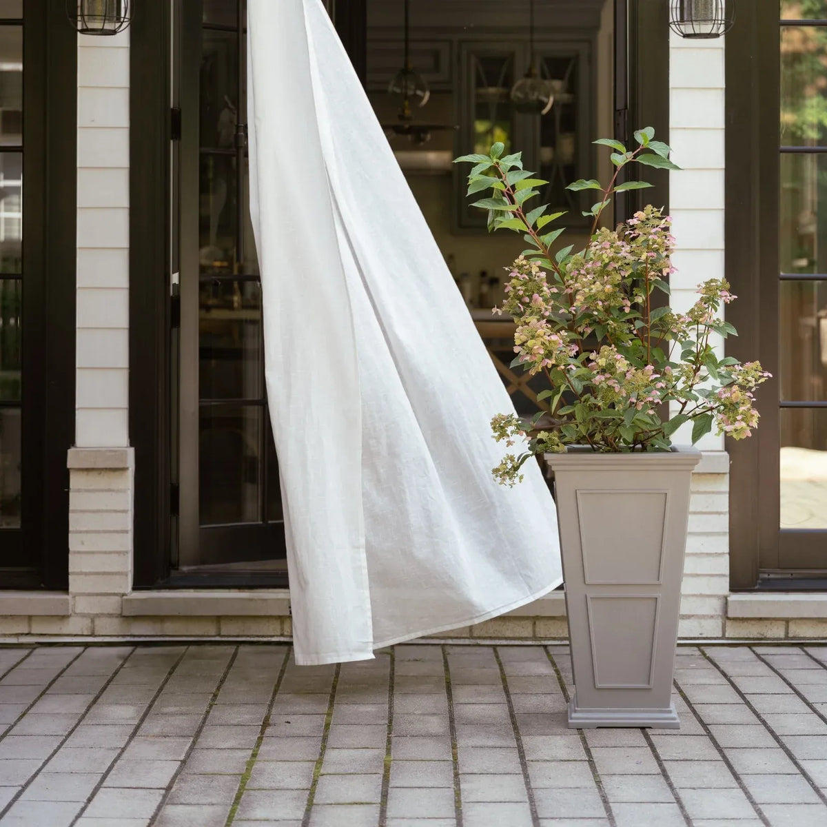 Tall Planter in Victorian-Inspired Style, Twenty-Six Size, Available in Black, Gray, or White, One or Two Pack