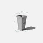 Tall Planter in Victorian-Inspired Style, Twenty-Six Size, Available in Black, Gray, or White, One or Two Pack