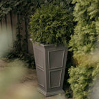 Tall Planter in Victorian-Inspired Style, Twenty-Six Size, Available in Black, Gray, or White, One or Two Pack