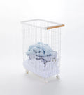 Tall Rolling Wire Laundry Basket with Handle and Wheels for Easy Laundry Room Organization