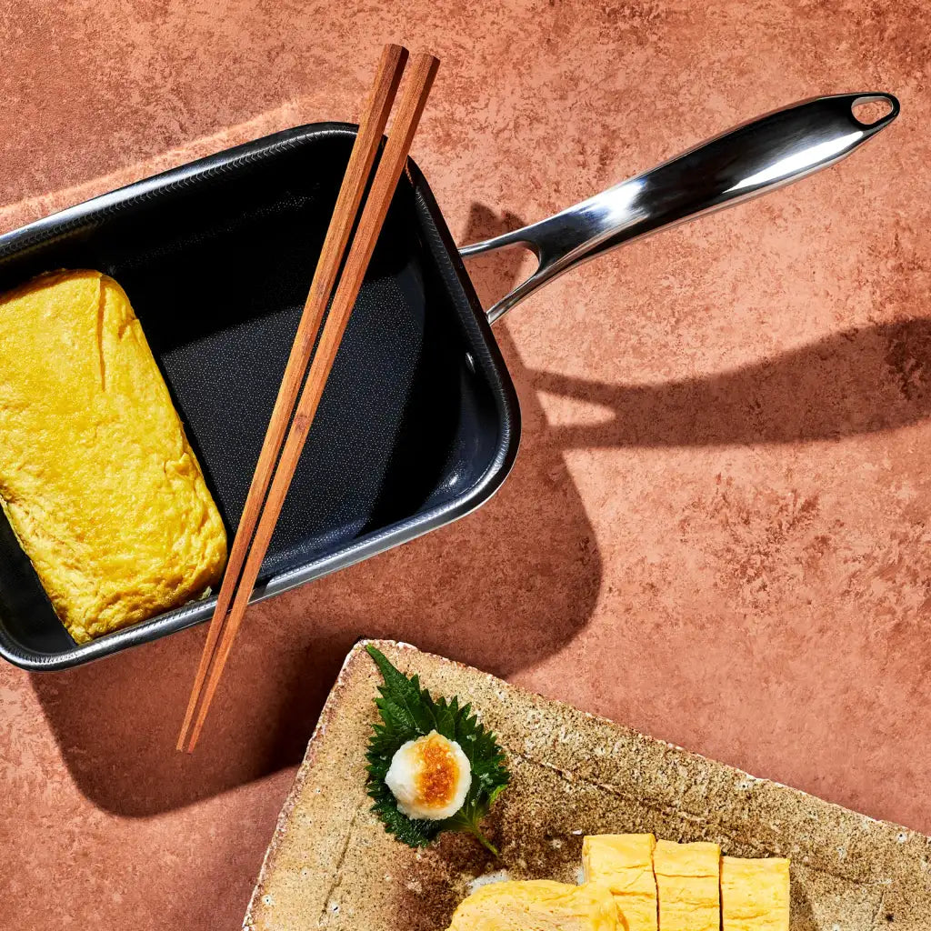Tamagoyaki Omelette Pan with Slanted Lip and Hybrid Surface for Even Japanese-Style Rolled Eggs