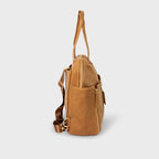 Tan Convertible Diaper Bag in Vegan Leather