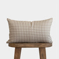 Tan Gingham Pillow Cover in 12x20 or 12x40 Inch Lumbar Sizes for Sofas, Beds, and Accent Chairs