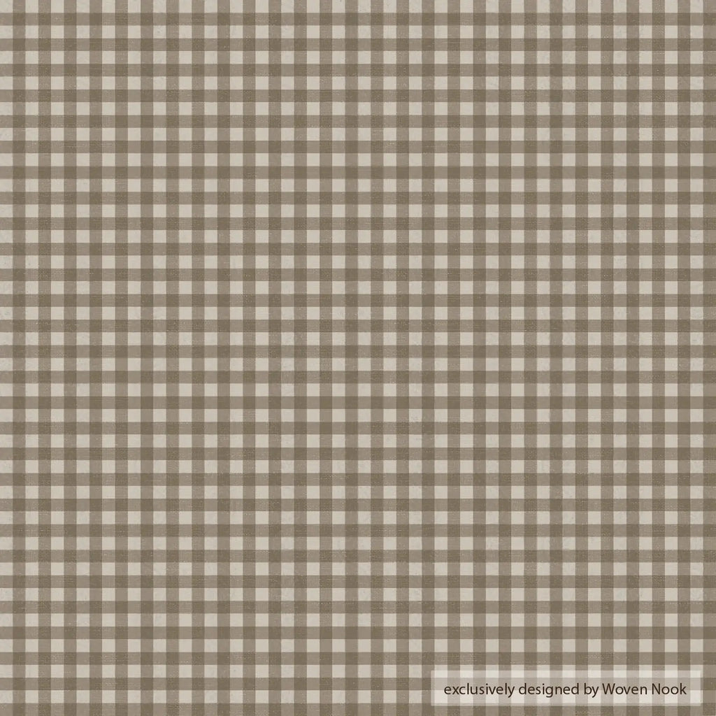Tan Gingham Pillow Cover in 12x20 or 12x40 Inch Lumbar Sizes for Sofas, Beds, and Accent Chairs