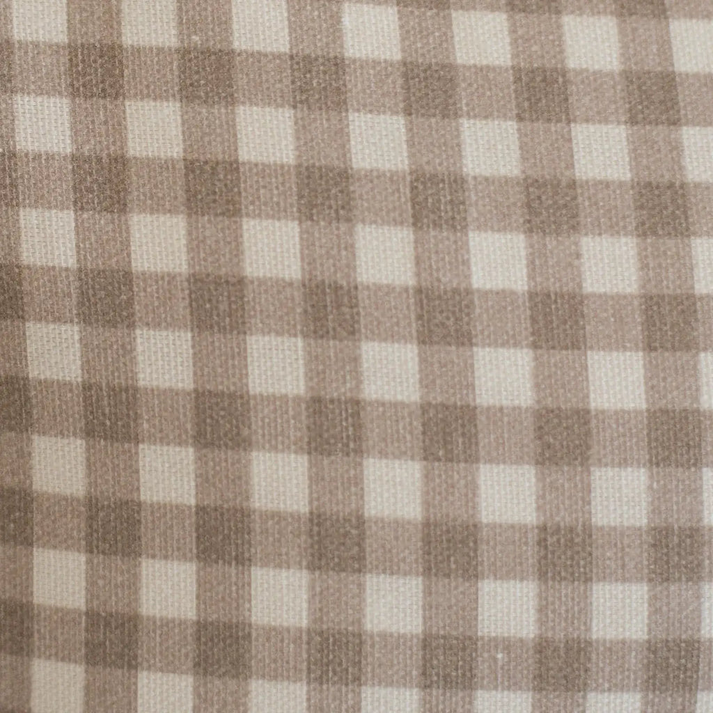Tan Gingham Pillow Cover in 12x20 or 12x40 Inch Lumbar Sizes for Sofas, Beds, and Accent Chairs