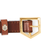 Tan Leather Dog Collar Handcrafted in Portugal
