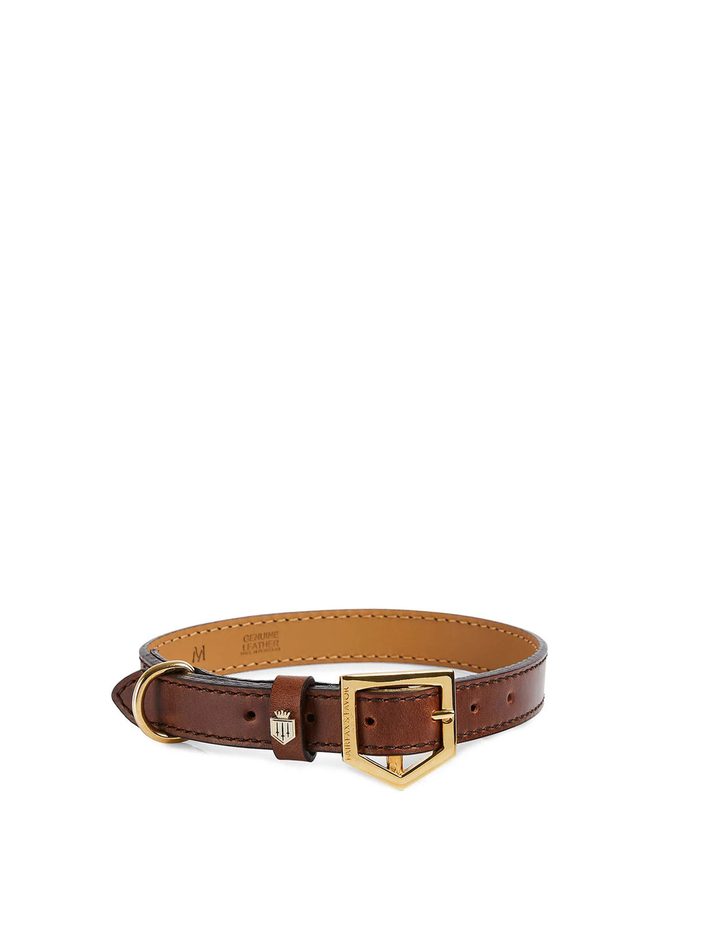 Tan Leather Dog Collar Handcrafted in Portugal
