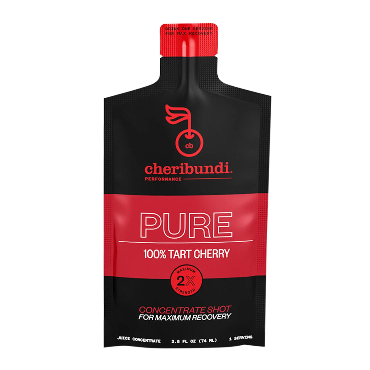 Tart Cherry Juice Pure Concentrate for Recovery Routines, Zero Added Sugar, Pouches or 12-Serving Bottle