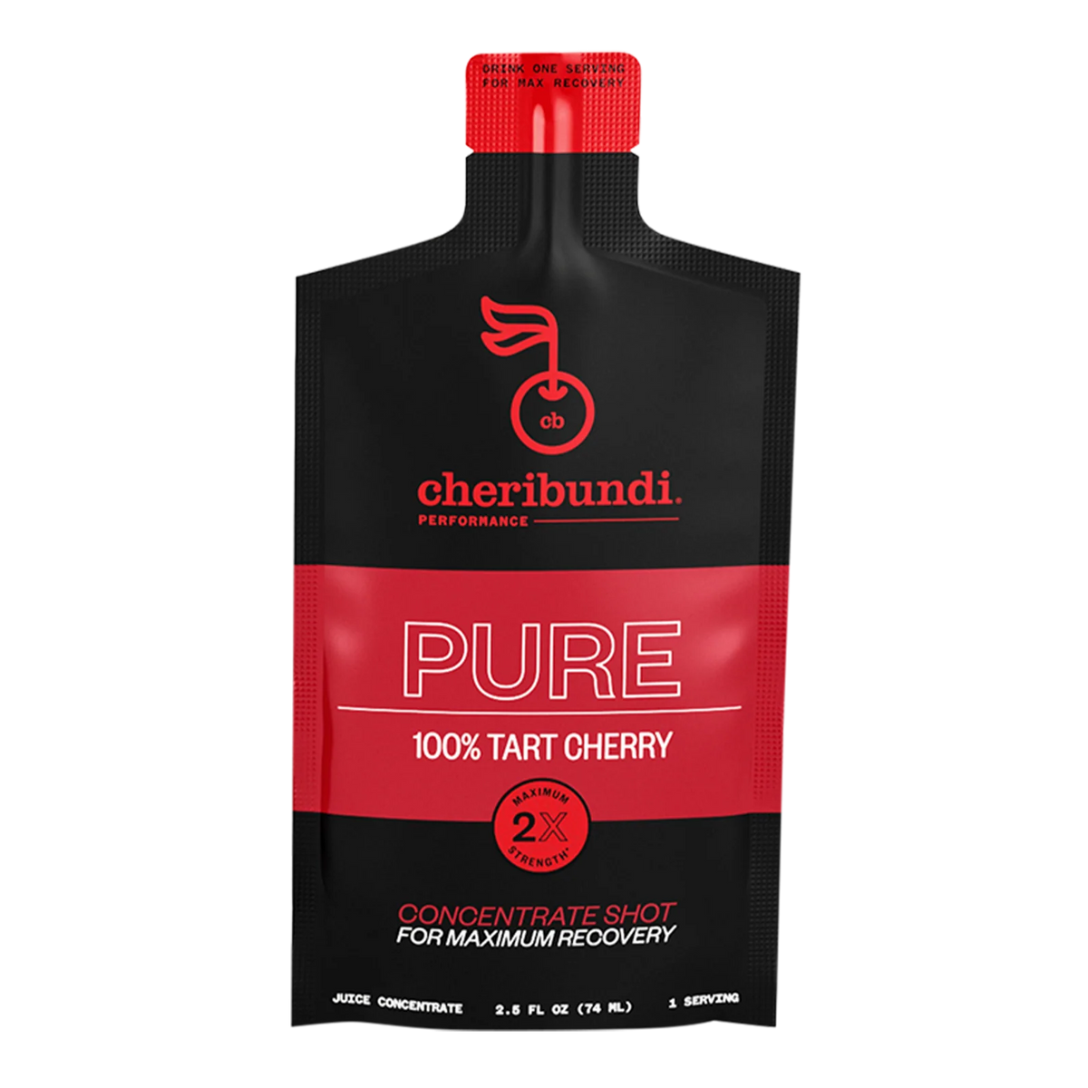 Tart Cherry Juice Pure Concentrate for Recovery Routines, Zero Added Sugar, Pouches or 12-Serving Bottle
