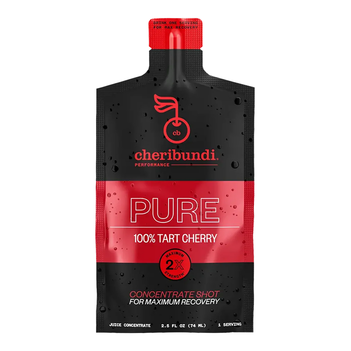 Tart Cherry Juice Pure Concentrate for Recovery Routines, Zero Added Sugar, Pouches or 12-Serving Bottle
