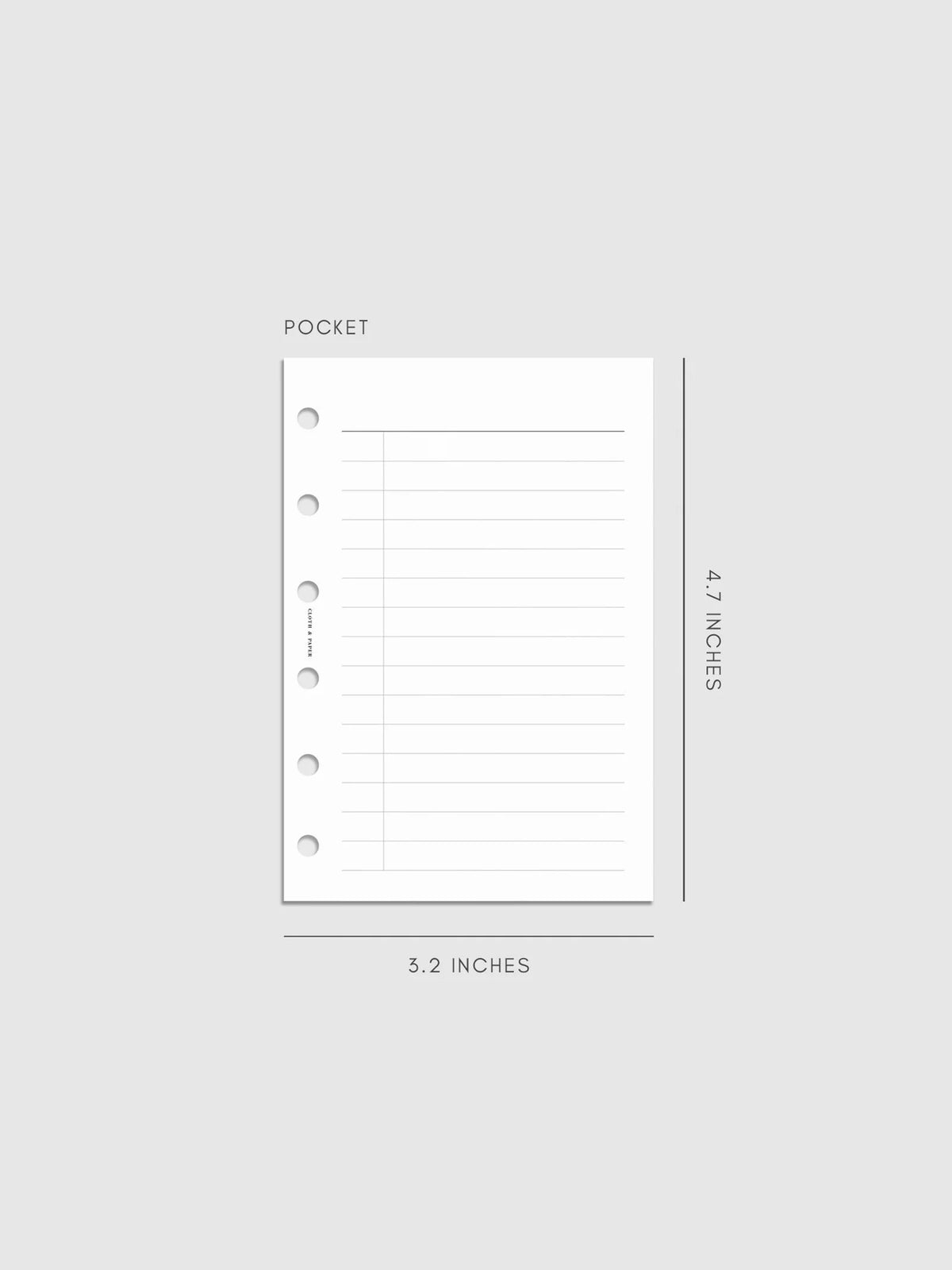 Task Planner Inserts, Pocket
