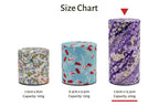 Tea Canister in Purple Rabbit and Floral Washi Paper with an Airtight Inner Lid for 200g of Sencha