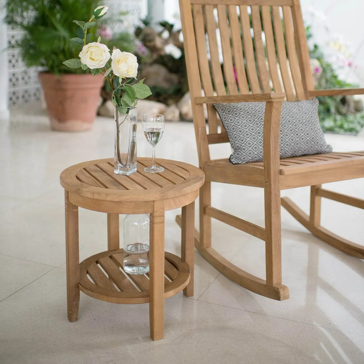 Teak Wood Outdoor Side Table