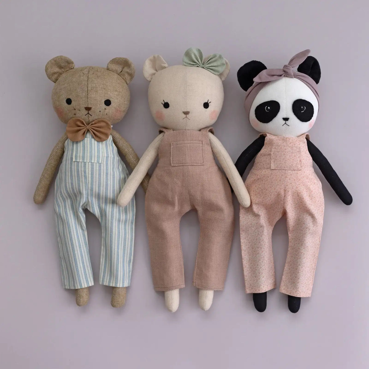 Teddy Bear and Panda Sewing Pattern PDF with Beginner Instructions, Full-Size Templates, and 15-Inch Doll Design