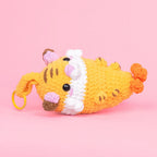 Tempura Tiger Crochet Kit for Beginners with Soft Yarn and a Tutorial to Make a Desk or Backpack Companion