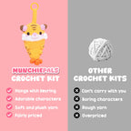 Tempura Tiger Crochet Kit for Beginners with Soft Yarn and a Tutorial to Make a Desk or Backpack Companion