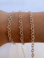 Textured Cable Permanent Jewelry Chain by the Foot in 14k