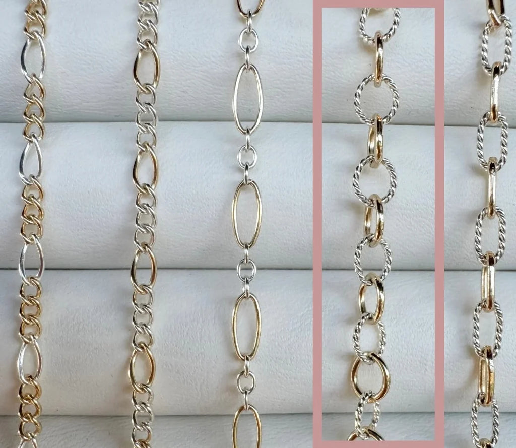 Textured Cable Permanent Jewelry Chain by the Foot in 14k