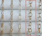 Textured Cable Permanent Jewelry Chain by the Foot in 14k