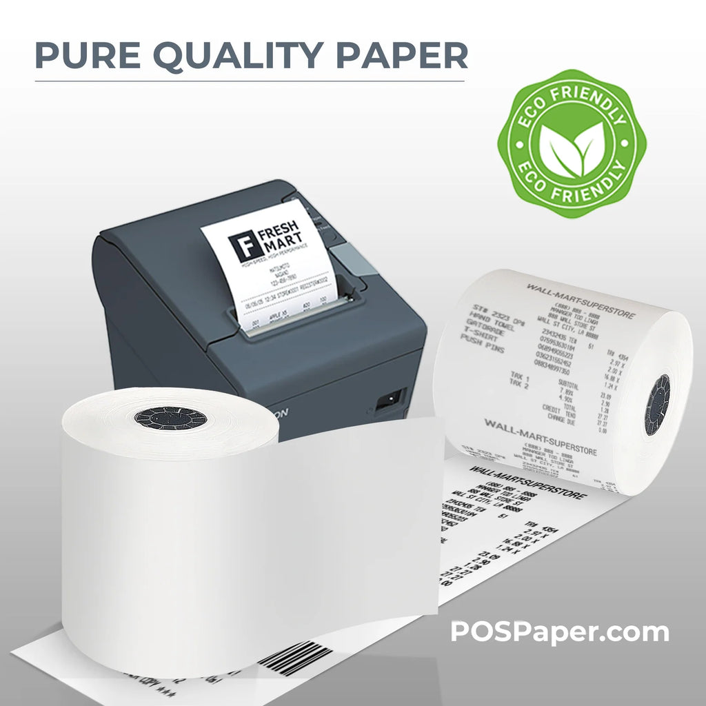 Thermal Printer Paper Rolls, 3 1/8 x 230 Feet, BPA-Free POS